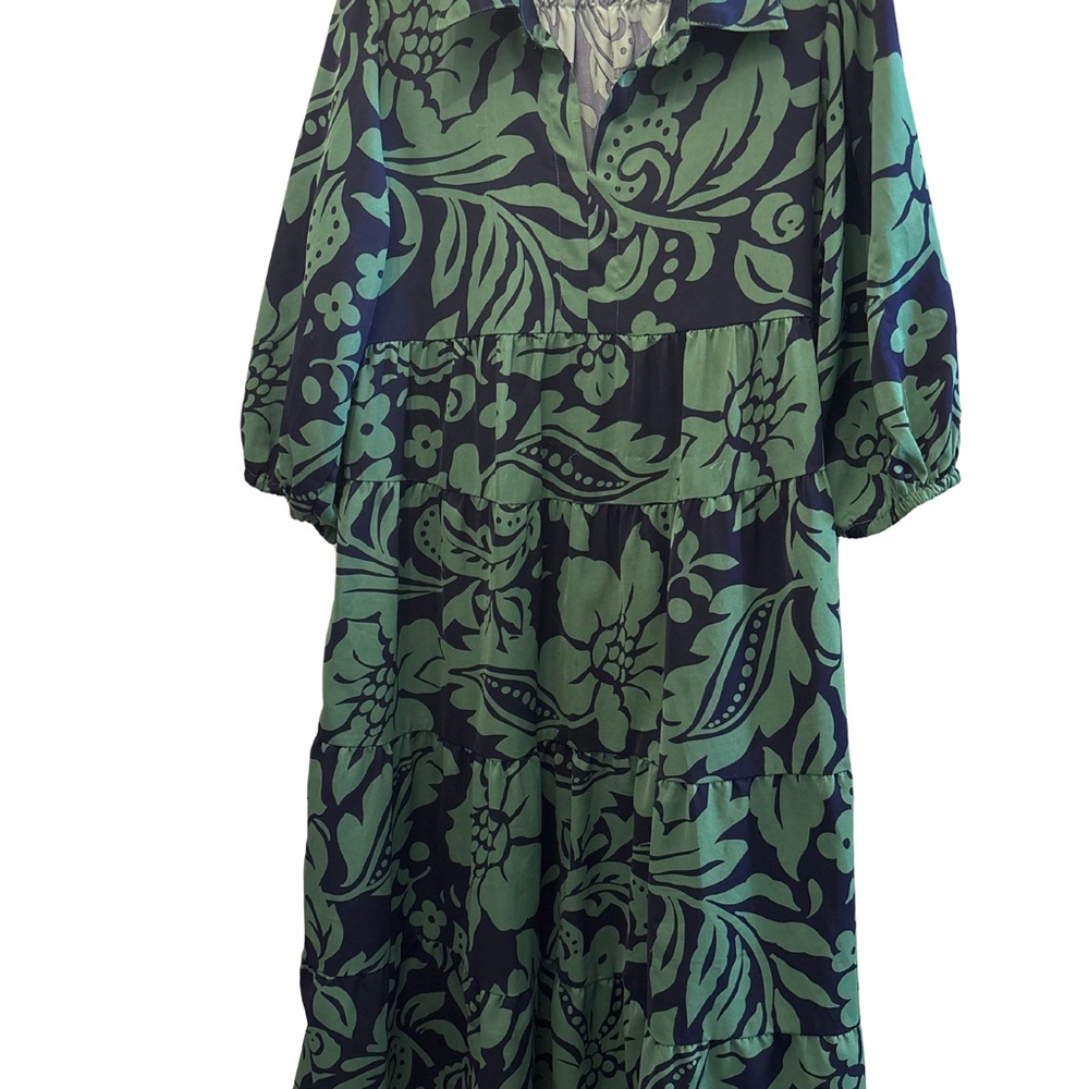 Boho style pattern Leaf Print Dress